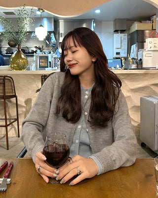 Round neck layered cardigan