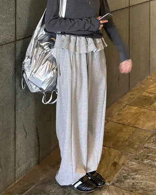 Double frill sweatpants