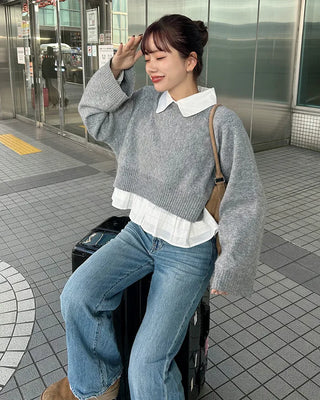 Oversized cropped knit