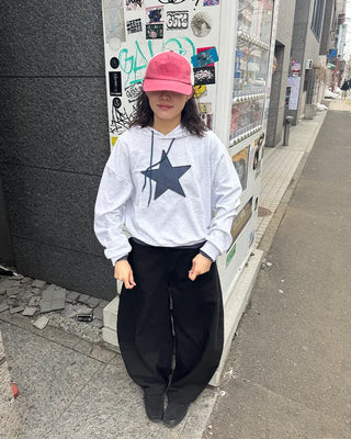 Loose-fit star hooded parka