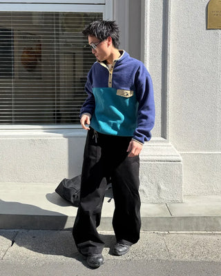 (Unisex) Two-tone fleece anorak