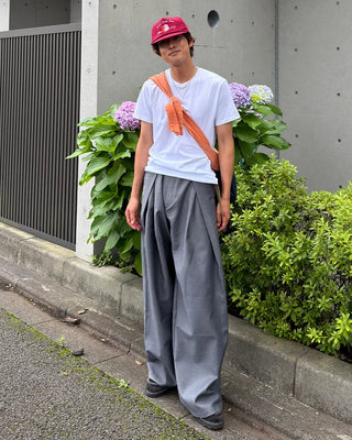 Pintuck wide slacks