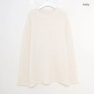 Rib-knit round t-shirt