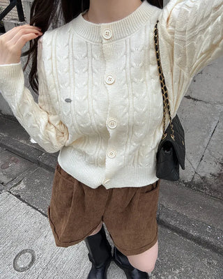 Belted Corduroy Shorts