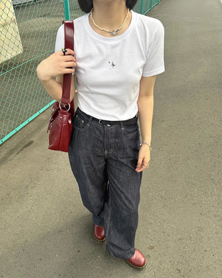 Square studded shoulder bag