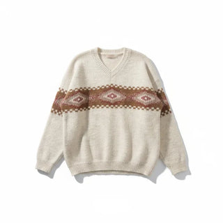 V-neck Nordic knit