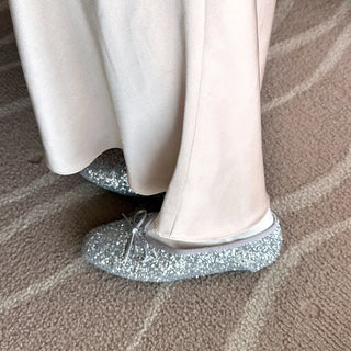 Sequin flat shoes