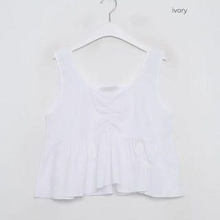 Shirred sleeveless blouse