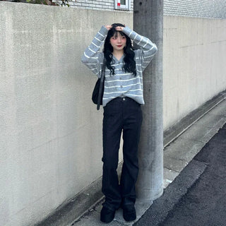 Flared indigo denim