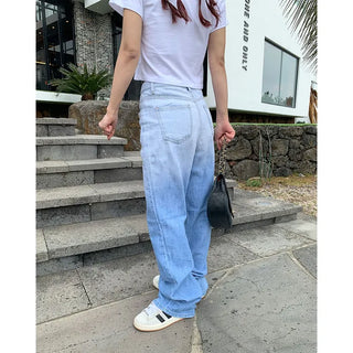 Gradient denim pants