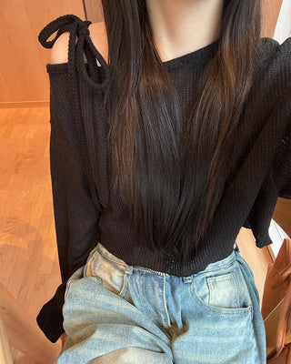 Scalloped Off-Shoulder Knit