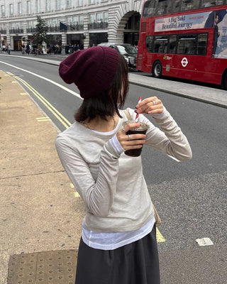 Wool layered T-shirt