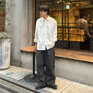 (Unisex) Wide Fit Pintuck Pants