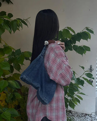 Denim shoulder bag