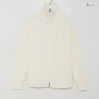 Ribbed zip-up cardigan