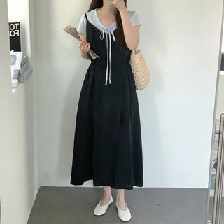 [2 colors] Pintuck Sleeveless Long Dress