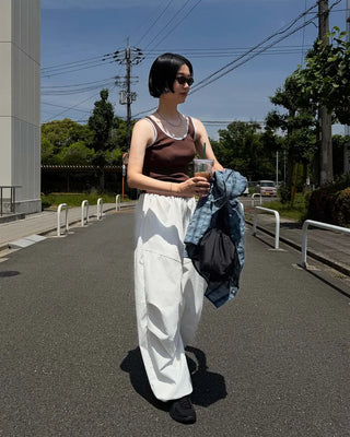 Two-tone ribbed tank top
