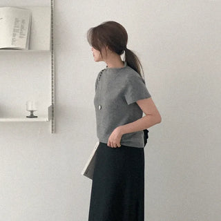 Wool half-neck knit