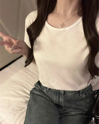 Basic Round Half-Sleeve T-Shirt