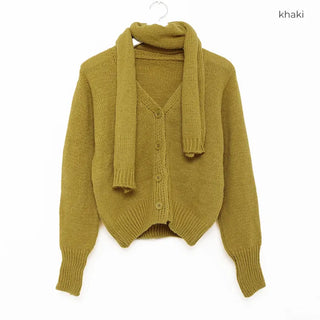 Tie-set cardigan