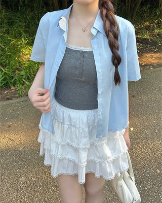 Lace button camisole