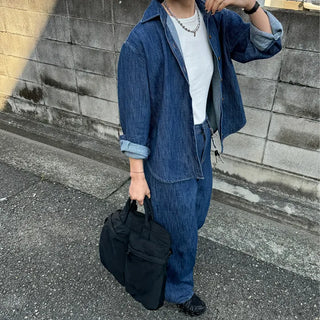 Basic denim color shirt