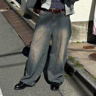 Vintage wide-leg denim pants