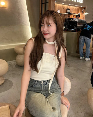(Set) Button Scarf Sleeveless
