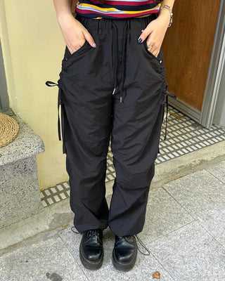 Side Shirring Ribbon Cargo Pants