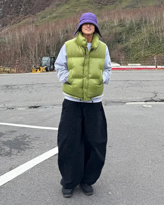 Snap pocket balloon cotton pants