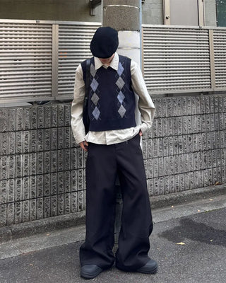 Argyle knit vest