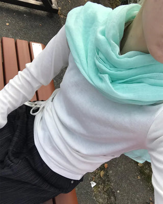 Side-strap long-sleeve T-shirt