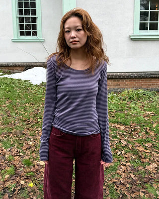 2-way striped long-sleeve T-shirt