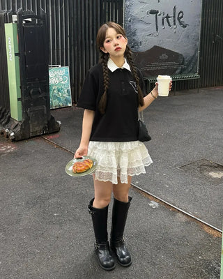 (ORIGINAL) V-Lace Polo T-Shirt
