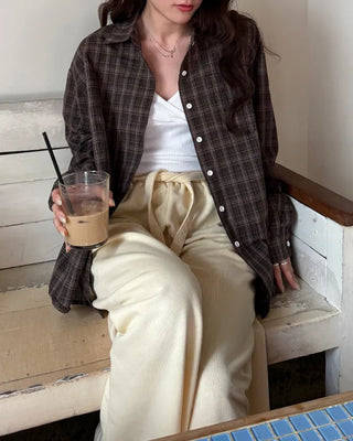Checked oversized shirt