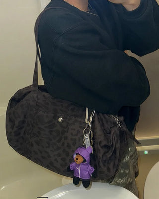 Leopard print shoulder bag