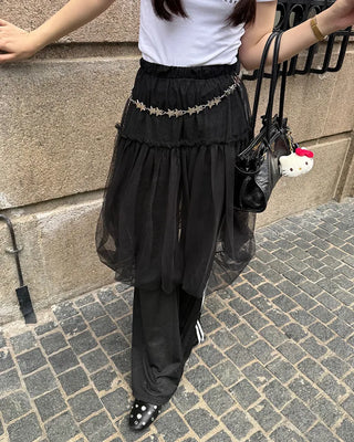 Chiffon midi skirt