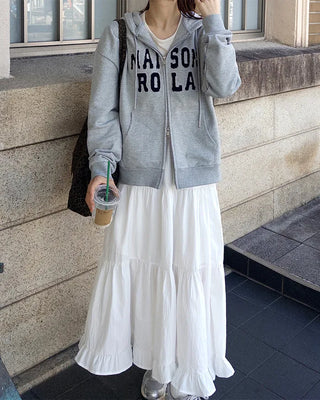 Can-can frill long skirt