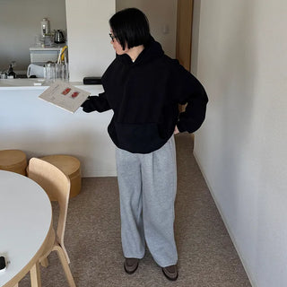 Brushed oversized corduroy hoodie