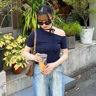 Unbalanced Strap T-Shirt