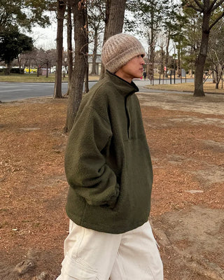 Half-neck button fleece