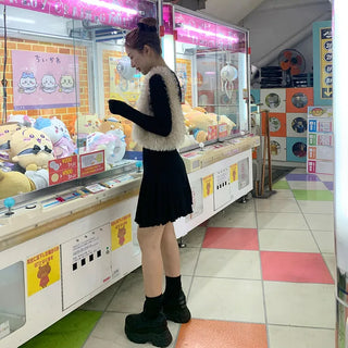 Long-sleeved frill dress