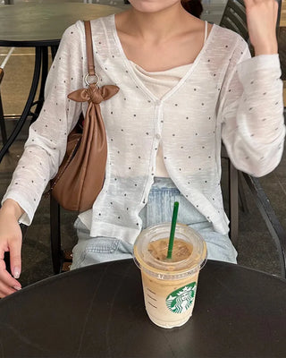 See-through polka dot summer cardigan