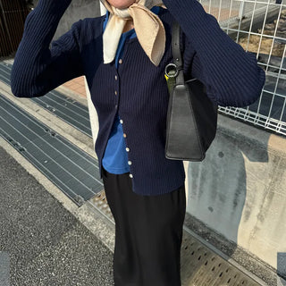 Simple ribbed cardigan