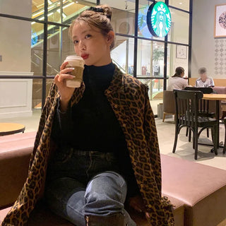 Leopard print oversized shirt