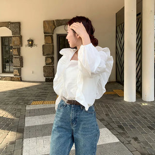 Square frill blouse