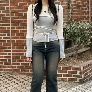 Two-tone strap t-shirt