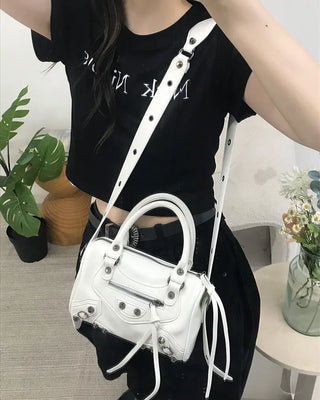 Eyelet Shoulder Mini Boston Bag