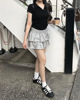 Cancan cotton mini skirt
