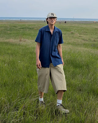 Pocket collar short-sleeved shirt